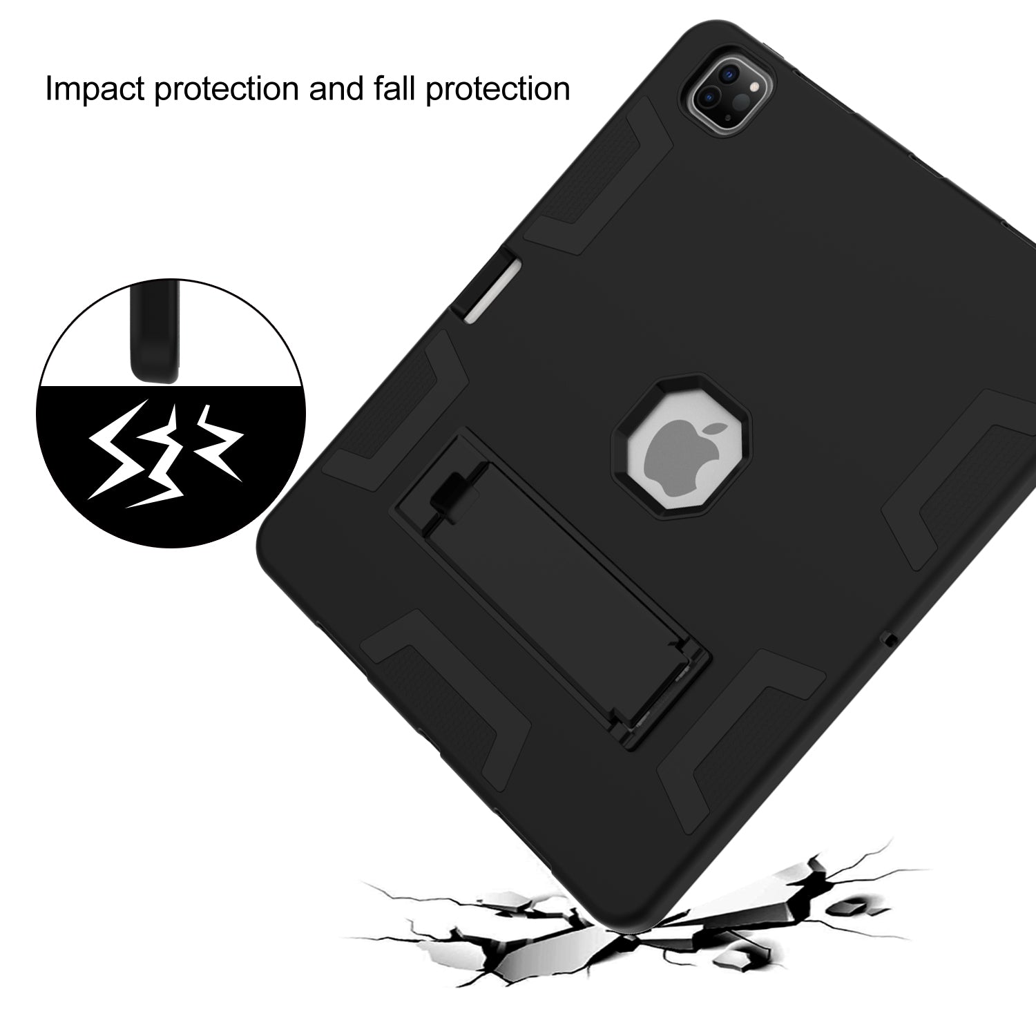 Tablet Case for iPad Pro 12.9 (2022)/(2021)/(2020)/(2018) Silicone PC Kickstand Protective Tablet Cover Tablet Case for iPad Pro 12.9 (2022)/(2021)/(2020)/(2018) Silicone PC Kickstand Protective Tablet Cover